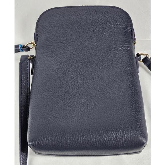 DRAPER JAMES WOMEN'S BLUE LEATHER SHOULDER CROSSBODY SMALL PURSE - Picture 4 of 14